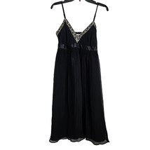 Banana Republic Black &amp; Gold Silk Semi-Formal Mini Dress Womens 4 - £25.68 GBP