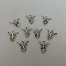 Lot of 9 Fairy Charms Antique Silver Tone Detailed Intricate Dainty .75&quot; x .75&quot; - £3.99 GBP