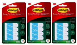Command Outdoor Light Clips Small Foam Strips Refill 17022AW ES 3 Pack - £15.33 GBP