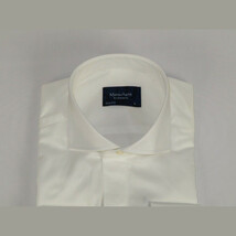 Men Sateen Cotton Blend Shirt Manschett Quesste Turkey Slim Fit 4130-02 Ivory image 6