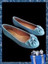 Sam Edelman Shoes Circus Flat 6.5 Bow Blue Extra Foam Comfort - £20.63 GBP