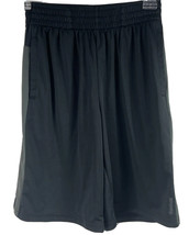 Reebok Kids Active Shorts Long Size M 10/12 Black with Gray Stripe Elast... - $7.82