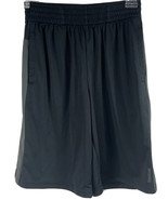 Reebok Kids Active Shorts Long Size M 10/12 Black with Gray Stripe Elast... - $7.82