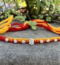 PULSERA MAULI KALAWA RAKHI DE PLATA 925 Encantos hindúes Kalaya para bod... - $15.52