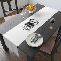 Inspirational Black and White Forest Table Runner - Cotton or Polyester - Hemmed - $36.05+