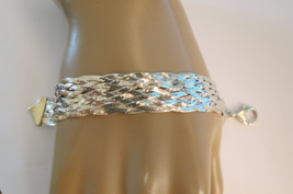 Sterling Silver Bracelet 15.41 Grams 7.25&quot; Long .5&quot; Wide Woven Weave Italy Nice - £39.53 GBP
