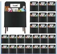 Chair Pockets for Classroom 24 Pack Seat Pocket with Name Tag Black 16”x19” - $42.56
