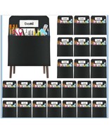 Chair Pockets for Classroom 24 Pack Seat Pocket with Name Tag Black 16”x19” - $785.50 MXN
