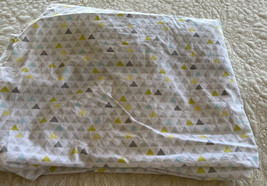 Circo Unisex White Yellow Gray Teal Triangles Fitted Crib Sheet Toddler Bed - $12.25