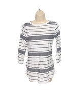 Eddie Bauer Women&#39;s Outdoor Shirt Size XS White Black Striped Long Sleeve - €12,56 EUR