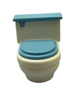 Vintage Little Tikes Mansion Dollhouse Toilet Doll Bathroom Blue &amp; White... - £8.27 GBP