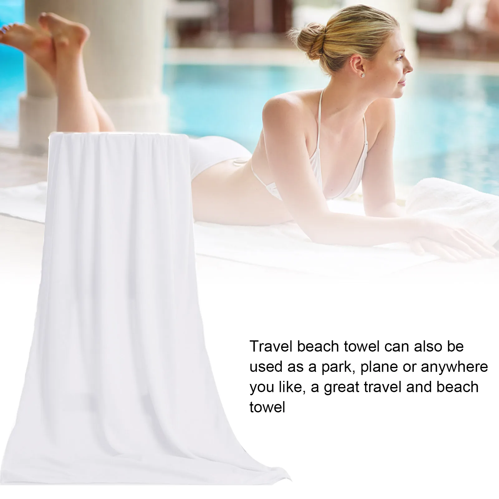 House Home Oversized Beach Towel Soft Microfiber Pool Towel Highly Absorbent And - £14.51 GBP