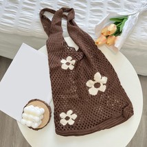 Large-capacity  Bag 2023 New Women&#39;s Fashion Flower Print Casual Simple Knit  Ou - £50.07 GBP