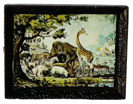 Miniature Dollhouse Animal Picture Print in Vtg Shackman Frame 1-3/8” x ... - $16.44