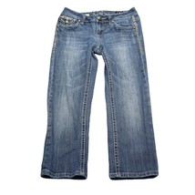 LA Idol Jeans Womens 28 Blue Low Rise Flat Front Medium Wash Denim Pants - £21.63 GBP