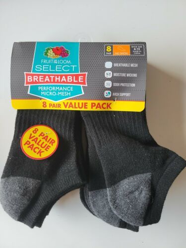 Fruit of the Loom Men's Select Breathable Micro-Mesh Socks - 6-12 - £15.02 GBP