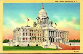 State Capitol Building Providence RI Rhode Island UNP Linen Postcard A4 - £3.24 GBP