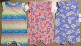 LOT OF 3 - Hurley Infant Baby Girl&#39;s Romper Jumpsuit Size 12M 12Months NEW - £24.71 GBP