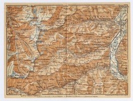 1930 Original Vintage Map Of Vicinity Of Domodossola Alps Piedmont Italy - £16.82 GBP