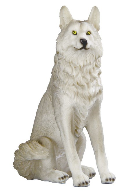 Cries Of The Night Sitting Alpha Grey Direwolf Wolf Home Decor Figurine 6&quot;H - $15.49