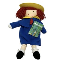 Vtg 1990 Madeline Plush Soft Rag Doll Toy Blue Dress Red Yarn Hair 14&quot; E... - $266.21 MXN