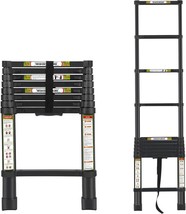 Telescopic Ladder, 8.5Ft Aluminum Telescoping Ladder With Non-Slip Feet, - £70.13 GBP