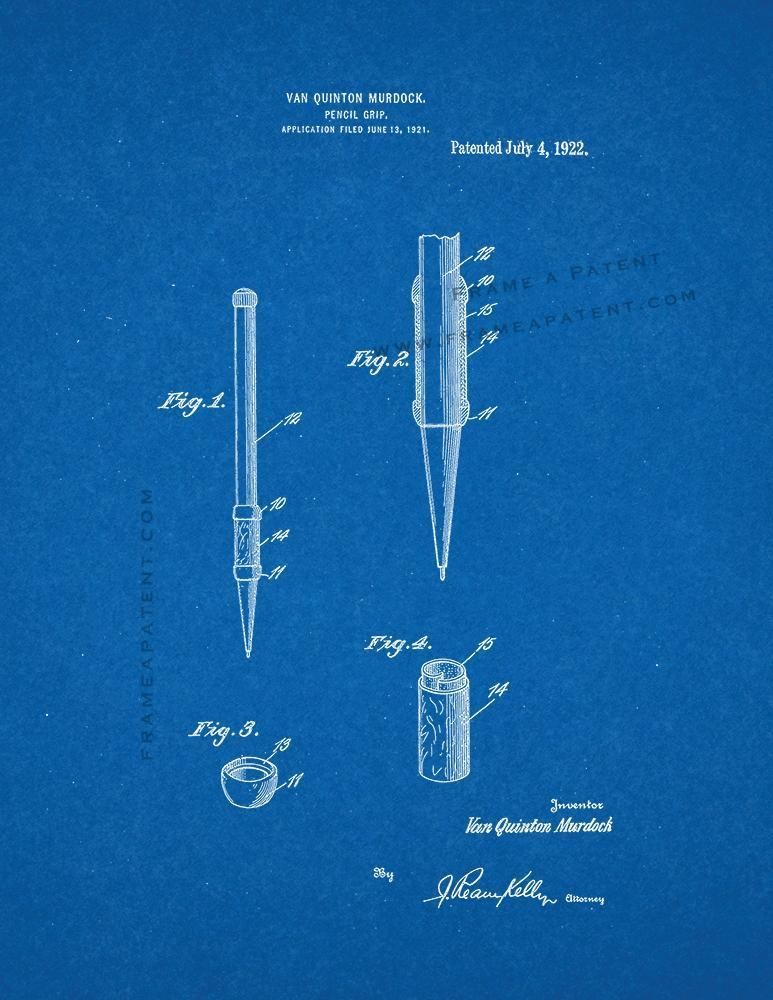 Primary image for Pencil Grip Patent Print - Blueprint