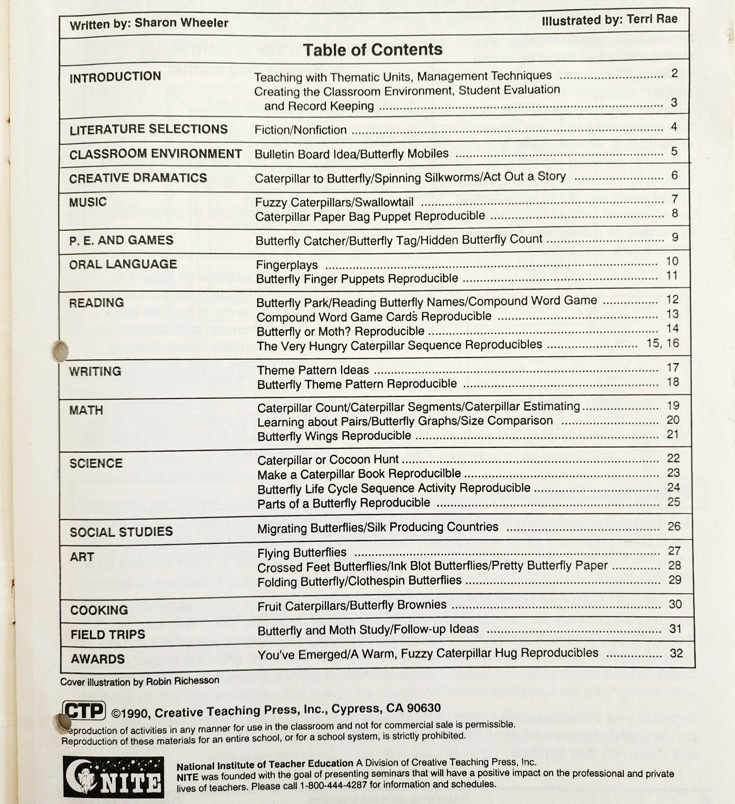 1990 Butterflies & Moths Integrated Activities for Language & Thematic Learning Item image 3
