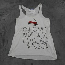Sweet Claire Shirt Womens S White Sleeveless Racerback Wagon Print Tank Top - $18.69