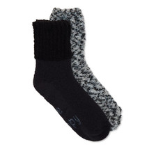 Joyspun Women&#39;s Luxury Lounge Socks W Grippers 2 Pair Be Happy Shoe Size 4-10 - £8.57 GBP