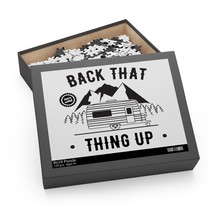 Camping Adventure Jigsaw Puzzle - "Back That Thing Up" Black and White Illustrat - £20.40 GBP+