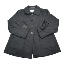 Ambiance Apparel Jacket Womens L Black Long Sleeve Button Down Collared Pockets - $28.59