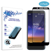 2X For NokiaC2Tava /Tennen Full Cover Tempered Glass Screen Protector -Black - £10.99 GBP