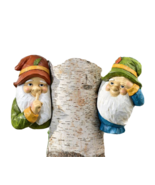 Gnome Tree Hanging Figures Set of 2 Peeking Long White Beards 10&quot; High R... - €25,23 EUR