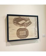 Notre Dame Stadium Blueprint Wood Art, Framed Stadium Architectural Draw... - $26.78 CAD