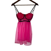Victoria’s Secret Women’s Babydoll 34C Hot Pink Sheer Lace Lingerie Bra NEW - $26.00