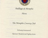Confrerie de la Chaine des Rotisseurs Memphis Menu 1987 Memphis Country ... - £15.01 GBP