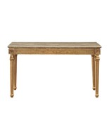 Daesha 57&quot; Sofa Table, Marble Top &amp; Antique Gold Finish - $14,357.87 MXN