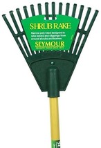 Shrub Rake 8&quot; 14-Tine Green Poly Seymour LF-8 Wood Handle 8x20.5 in - $22.76
