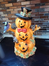Noble Excellence Jack O Lantern Halloween Figure Ceramic Pumpkin 11.5&quot;t - $266.09 MXN