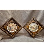 Vintage Set Of Millet Plates In Wooden Frames - £22.85 GBP