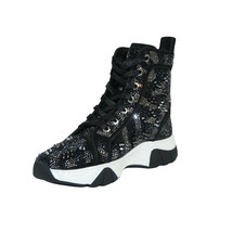 Mens High Top Shoes By FIESSO AURELIO GARCIA,Spikes Rhine stones 2412 Black image 4