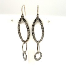 Vintage Signed Sterling Silpada Israel Hammered Large Rolo Chain Dangle Earrings - £38.77 GBP