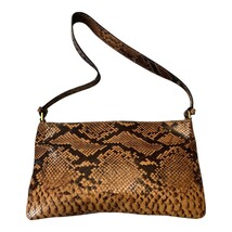 Preston & York Genuine Leather Python Print Shoulder Bag With Magnetic Snap - $560.82 MXN