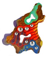 Modern Wood Art Wall Decorative Sculpture Hanging Panel Colourful Garden... - $6,723.91 MXN