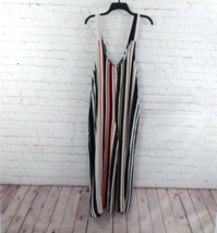 Wild Fable Jumpsuit Womens Medium Multi Color Striped Wide Leg Cropped Rayon - £14.37 GBP