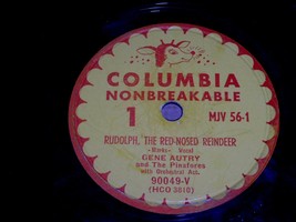 Gene Autry Rudolph The Red Nosed Reindeer 78 Rpm Phonograph Record Columbia - £10.21 GBP