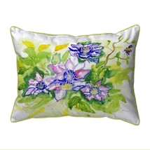Betsy Drake Clematis Flowers Extra Large 20 X 24 Indoor Outdoor Pillow - £54.37 GBP