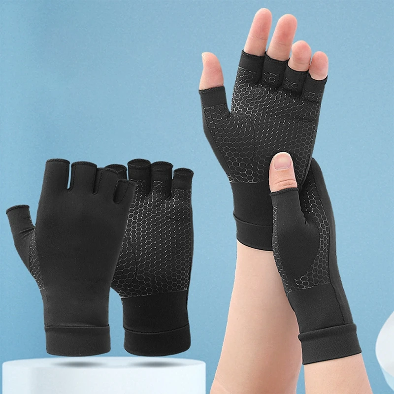 Motorcycle Hand Compression Gloves Half Finger Hand Gloves With Non-Slip - £12.01 GBP+