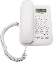 Corded Phone With Caller Id Display, Home Hotel Wired Desktop Phone, White - £23.97 GBP